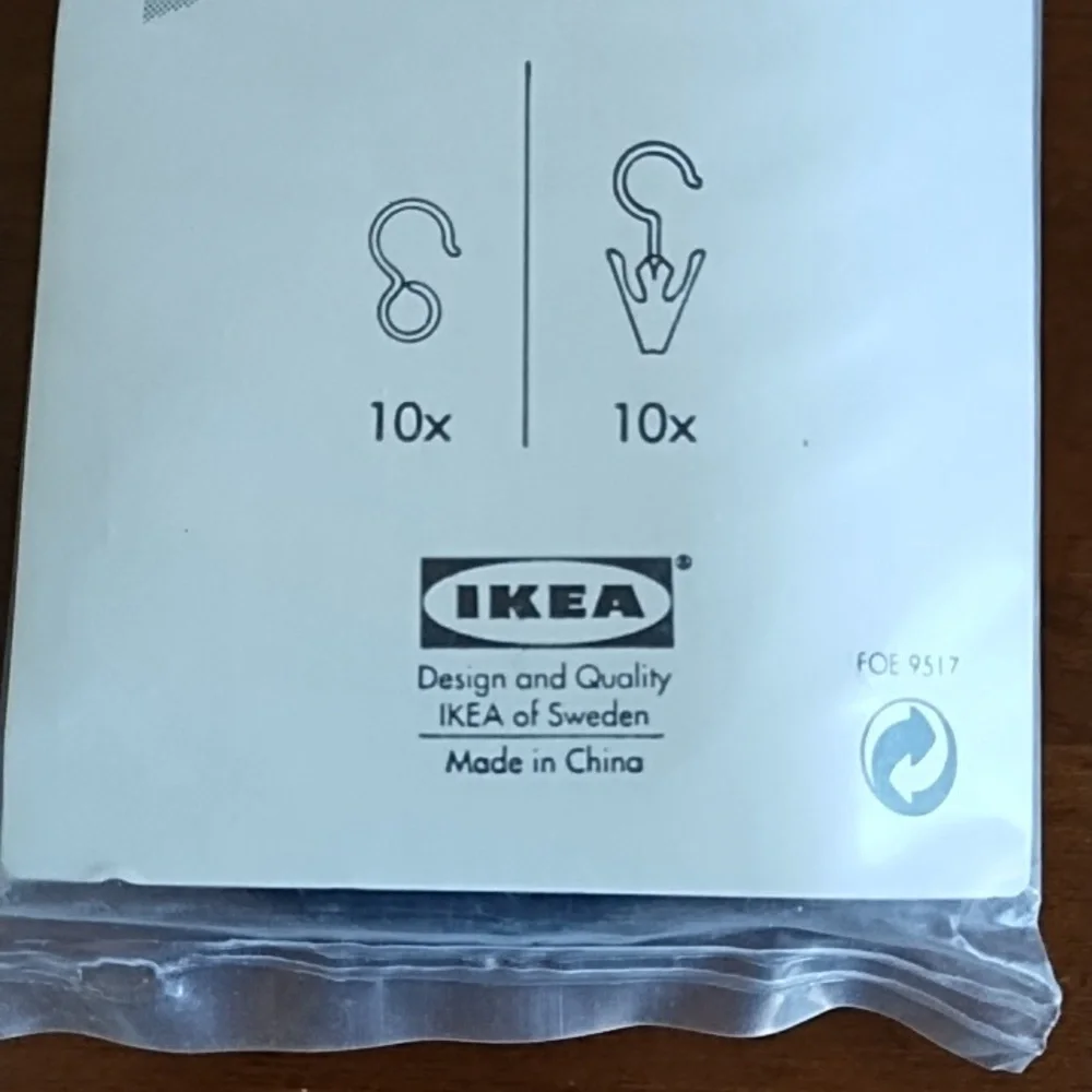 IKEA Metal Curtain Rings Hooks Clips 10-pack Black Contemporary Do It Yourself